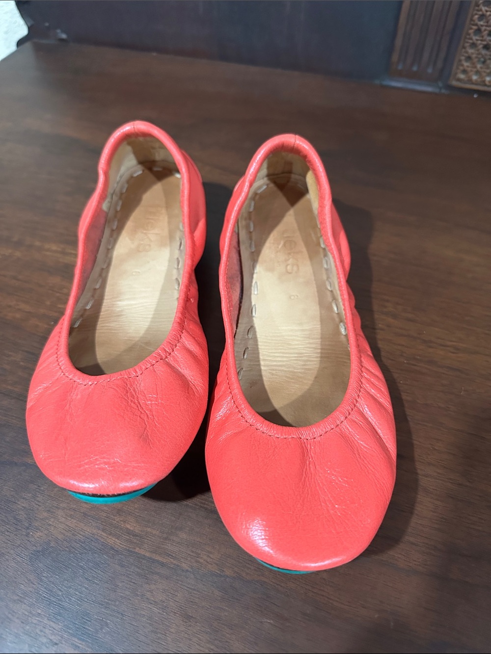 Tieks Coral Leather Ballet Flats